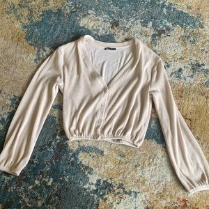 ZARA cream button top
